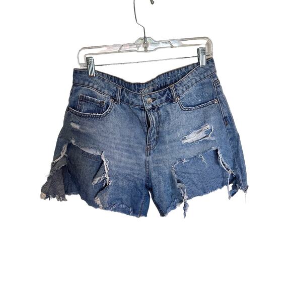 Wild Fable - Women's Highest Rise Cut Off Jean Light Denim Distressed Shorts 12 - Picture 1 of 8